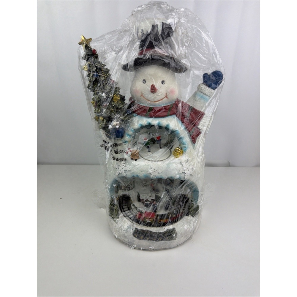 Mr Christmas Snowman Animated Musical Village Train Ice Rink Figure 18 In Box